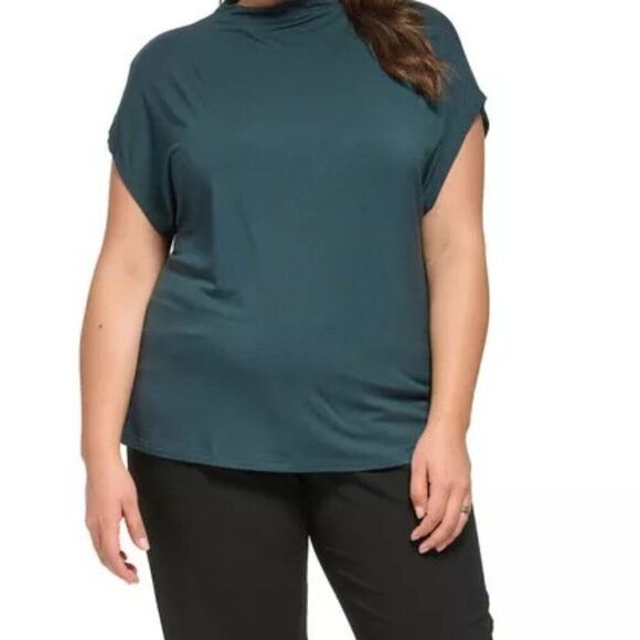Calvin Klein Plus-Size Dolman-Sleeve Pullov Forest Green 2X NWT - Picture 1 of 1